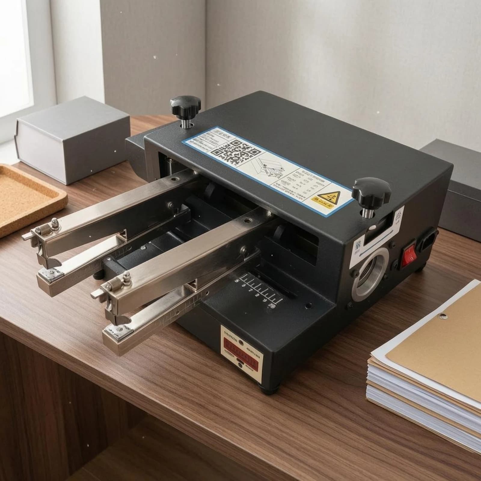 Electric Automatic Stapler Dual Head Electric Stapling Machine Automatic Stapler Top Loading Binding Device Metal Body