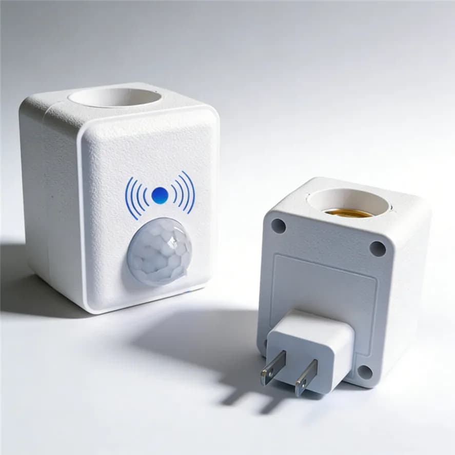 Portalampada E27 con Sensore di Movimento PIR, Adattatore per Lampadine a Induzione Umana, Presa EU/US AC85-265V