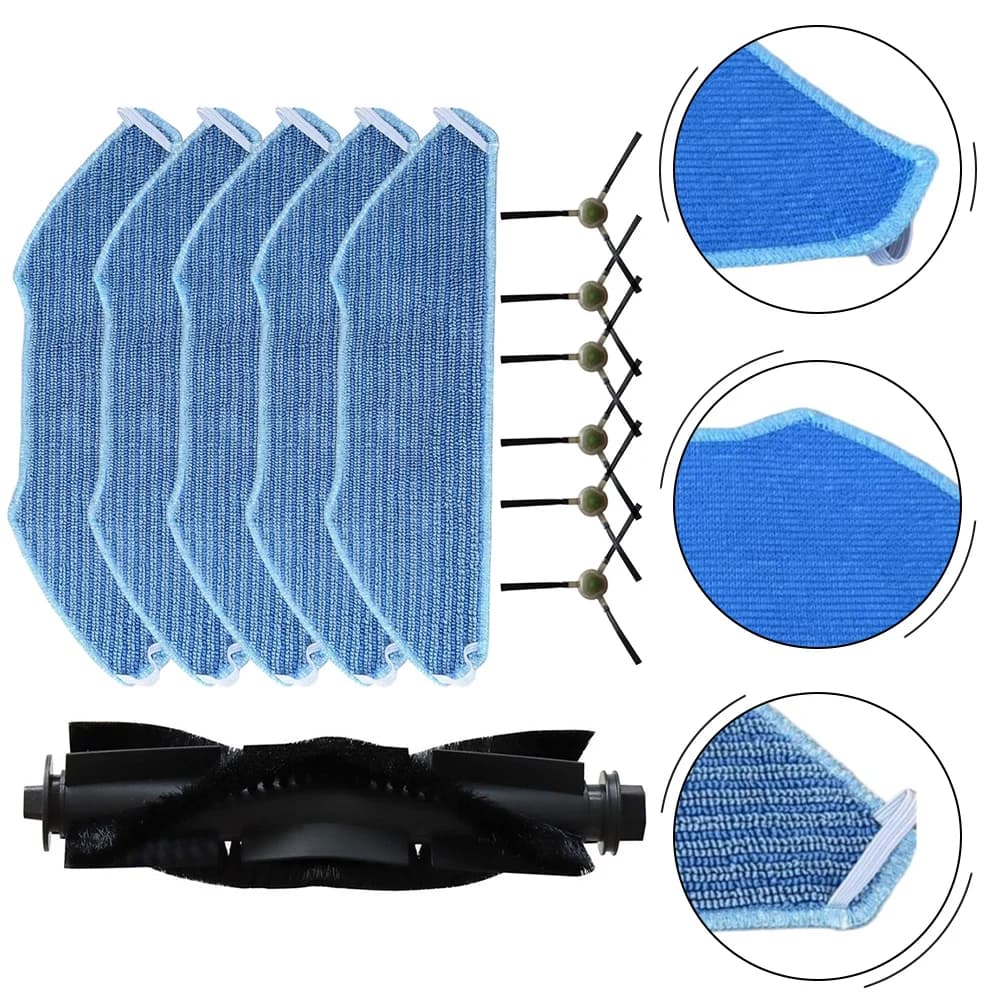 Kit mop con filtro spazzola principale e laterale da 12 pezzi per aspirapolvere Lefant M1/M2/M2 Pro/M2S/M2S Pro/M2 Plus/U180 OKP/K8