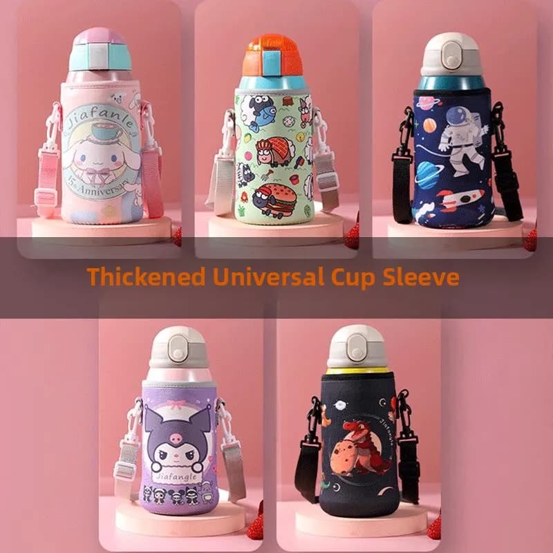 Large Capacity Insulated Mug Cover with Handle Diagonal Cross Baby Carrier Universal Water Bottle Protective Cup Cover
