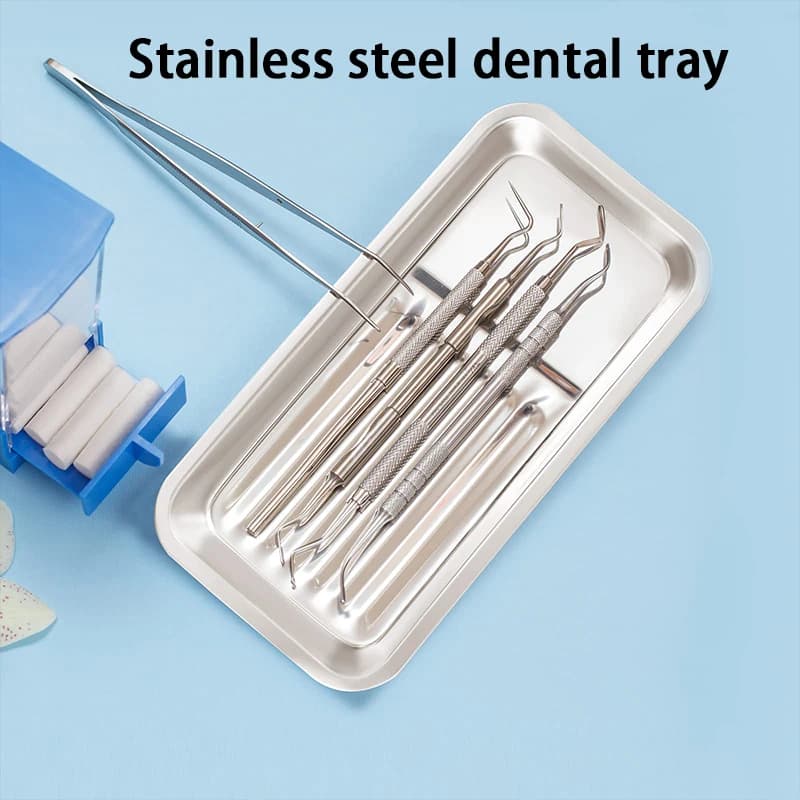 Vassoio dentale multifunzionale in acciaio inossidabile 304 vassoio chirurgico sterilizzato vassoio per strumenti dentali forniture vassoio per medicazione dentale