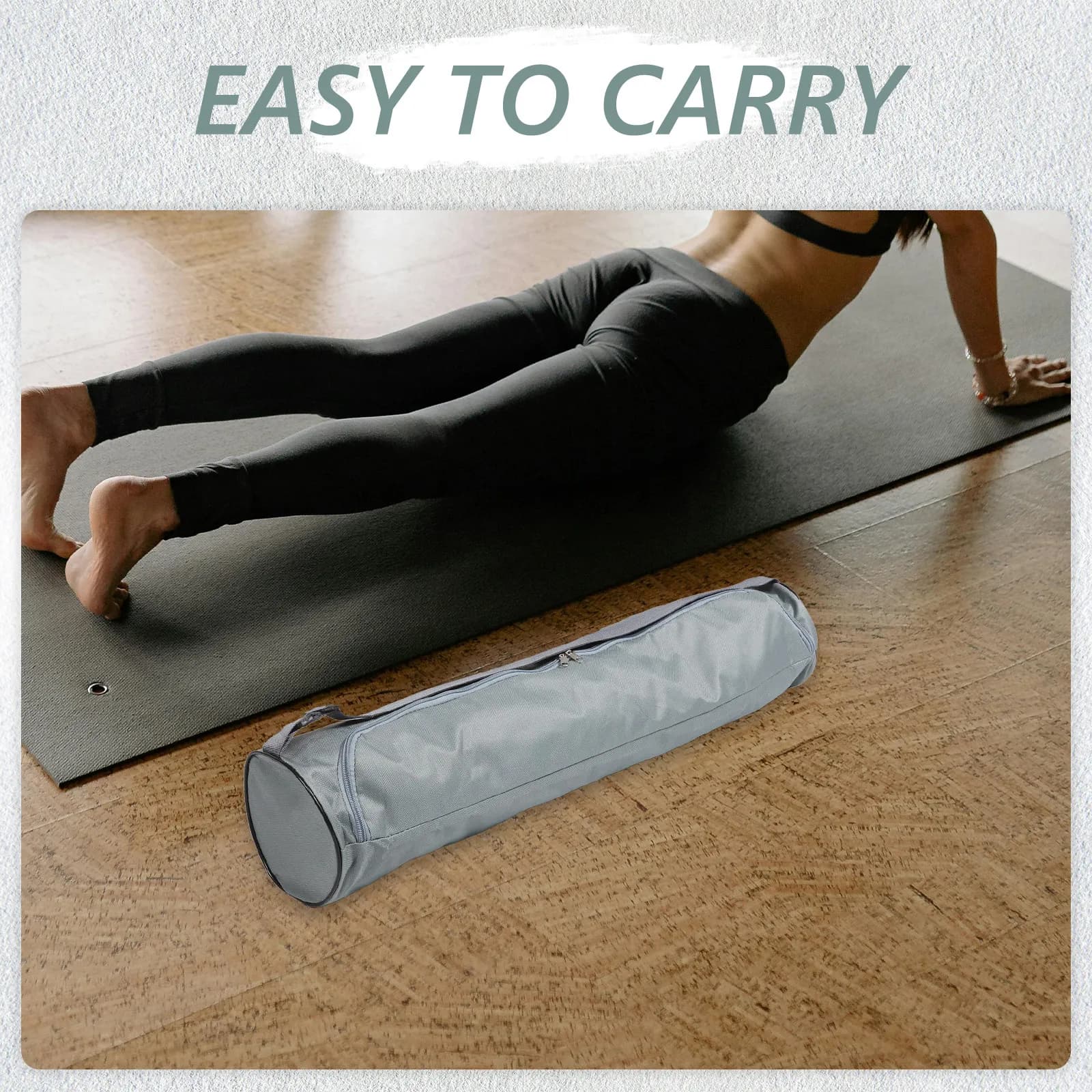 Zaino per Tappetino Yoga in Gomma Naturale, Impermeabile, Grigio, Leggero, Borsa da Trasporto con Tracolla Regolabile, Multi-Tasca, per Fitness all'Aperto