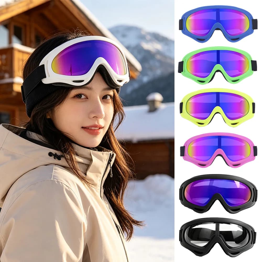Adjustable Elastic Ski Goggles For Resort Skiing Snowmobile ATV Off-Road Cycling Commuting For Men Women Anti-Fog
