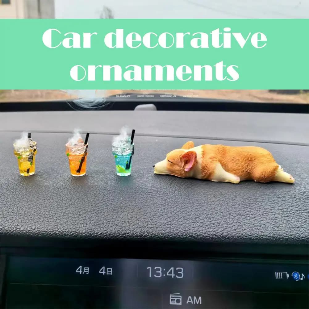 Simpatico mini cane bambola ornamento per auto decorazione console centrale animali dei cartoni animati figurine cucciolo decorazioni regalo accessori