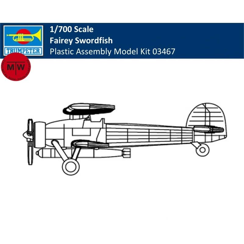 Trumpeter 03467 Kit modello di assemblaggio di aerei militari in plastica Fairey Swordfish in scala 1/700