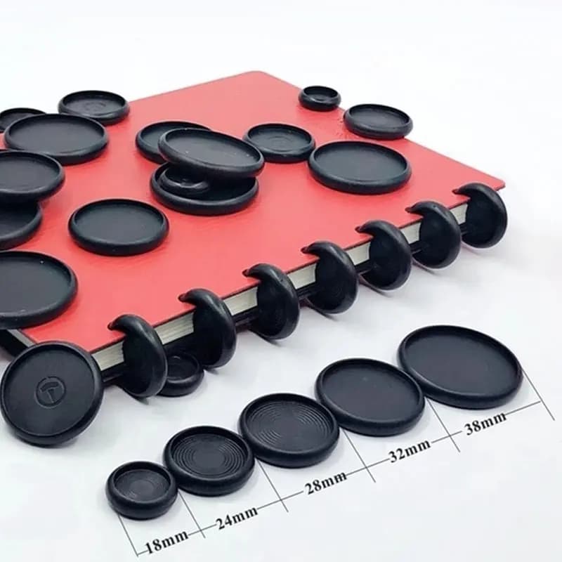 100 pz Nero Fungo Foro Notebook Raccoglitore Anello a fogli mobili Disco di Plastica Fibbia Pieghevole a 360 Gradi Planner Materiale Scolastico Per Ufficio