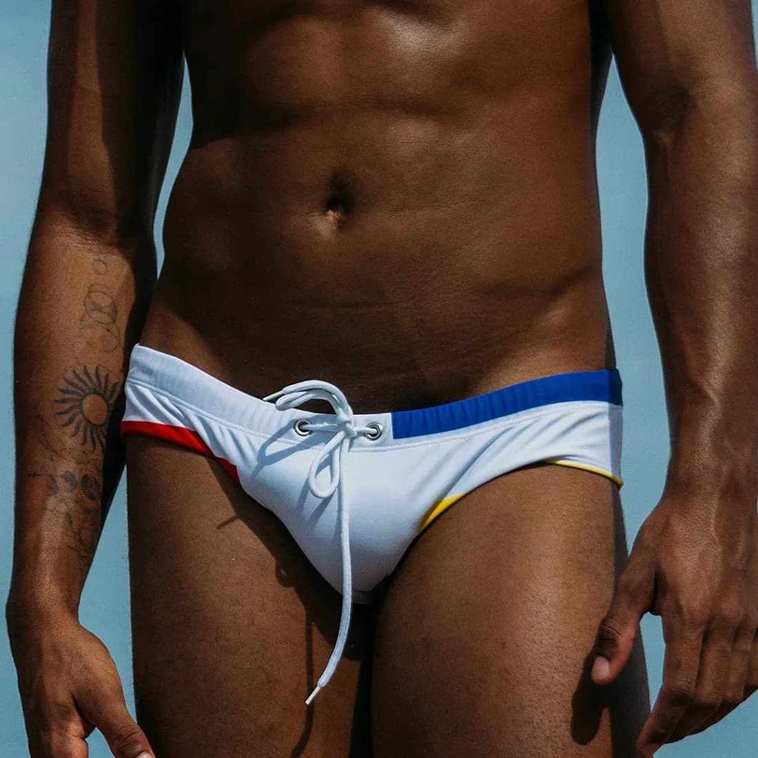 SEOBEAN NEW 2023 MENS SWIM slip TRUNKS COLOR BLOCK SWIM BIKINI