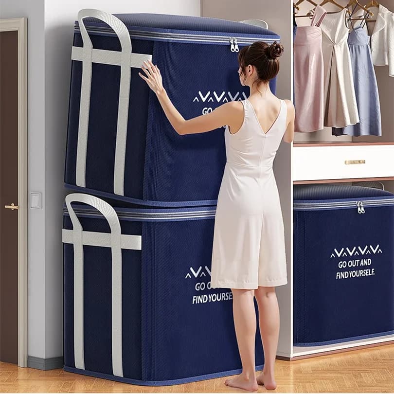 Extra Large Handle Clothes Storage Bag Organizer with Reinforced Handle for Blanket Comforters Bed Sheets Pillows Toy Wholesale