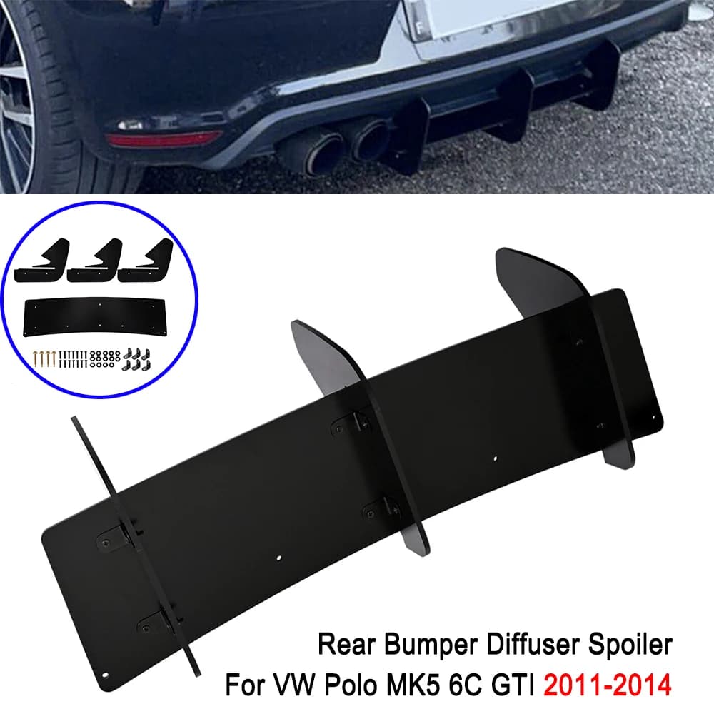 Diffuser Polo MK5 6C GTI Rear Bumper Spoiler Body Kit For VW 2011-2014 Accessories Auto Exterior Modification Parts Car-style
