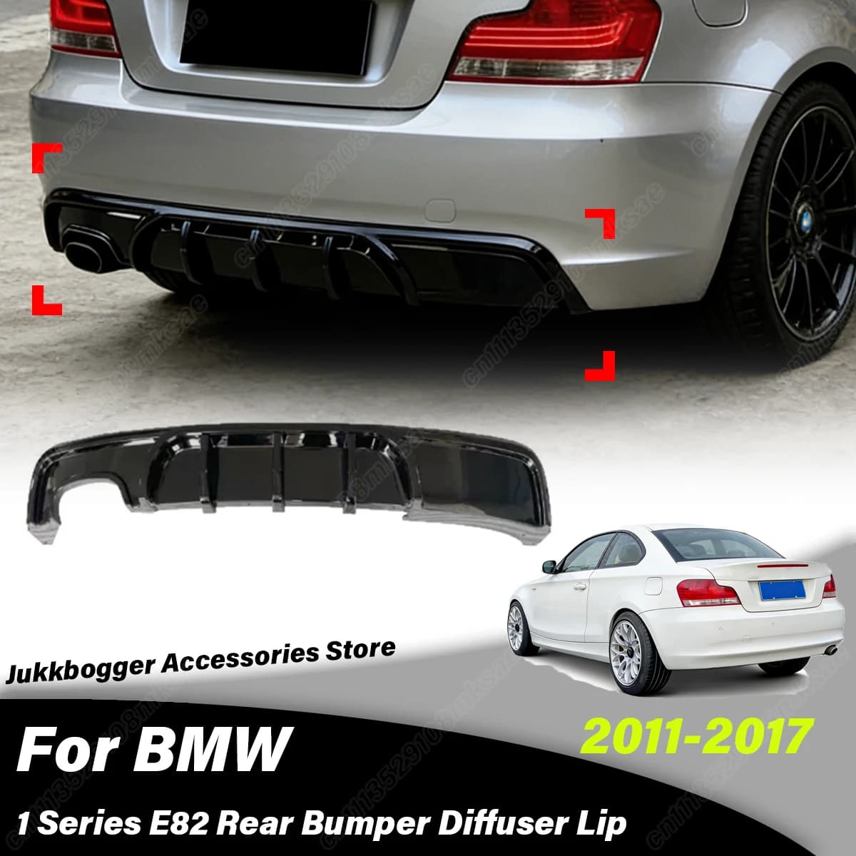 Decorative Accessories Kit for Diffuser Spoiler Rear bumper for BMW Series 1 E82 2011- 2017