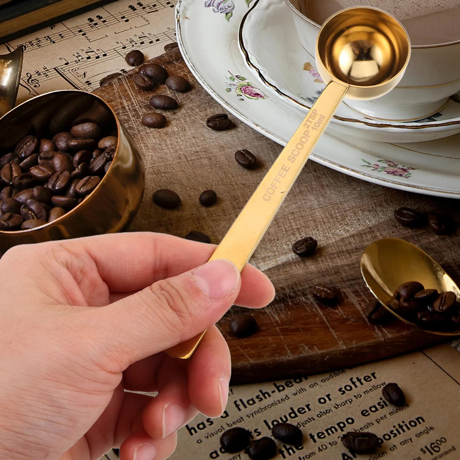 Stainless Steel Coffee Measuring Spoon 10Ml Long Handle Multipurpose Scoop for Coffee Sugar Milk Powder Protein Powder