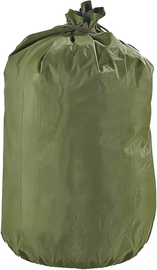 Borsa per biancheria in gomma verde US GI OD, usata, di provenienza militare