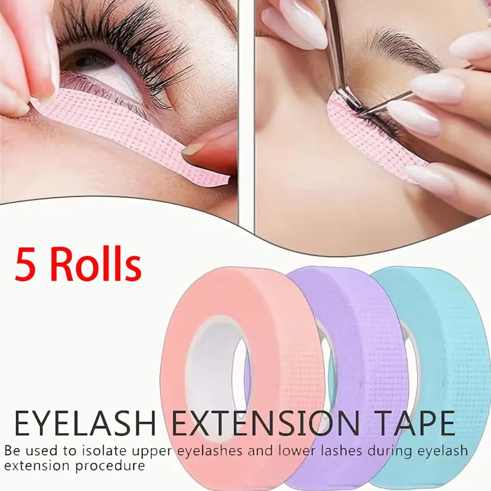 5 Rotoli di Nastro Adesivo per Ombretto, Ausilio per Eyeliner, Ausilio per il Trucco degli Occhi, Nastro Protettivo Adesivo per il Trucco degli Occhi, Nastro Professionale per Ciglia