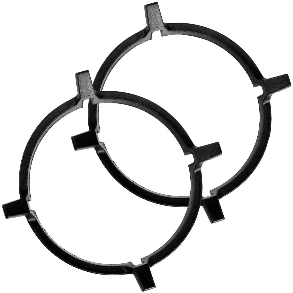 2 Pezzi Supporto Antiscivolo per Pentole, Resistente Supporto in Ferro per Fornello a Gas, Bruciatore da Campeggio Nero, Accessori per Cucina, Design Stabile e Resistente alle Temperature