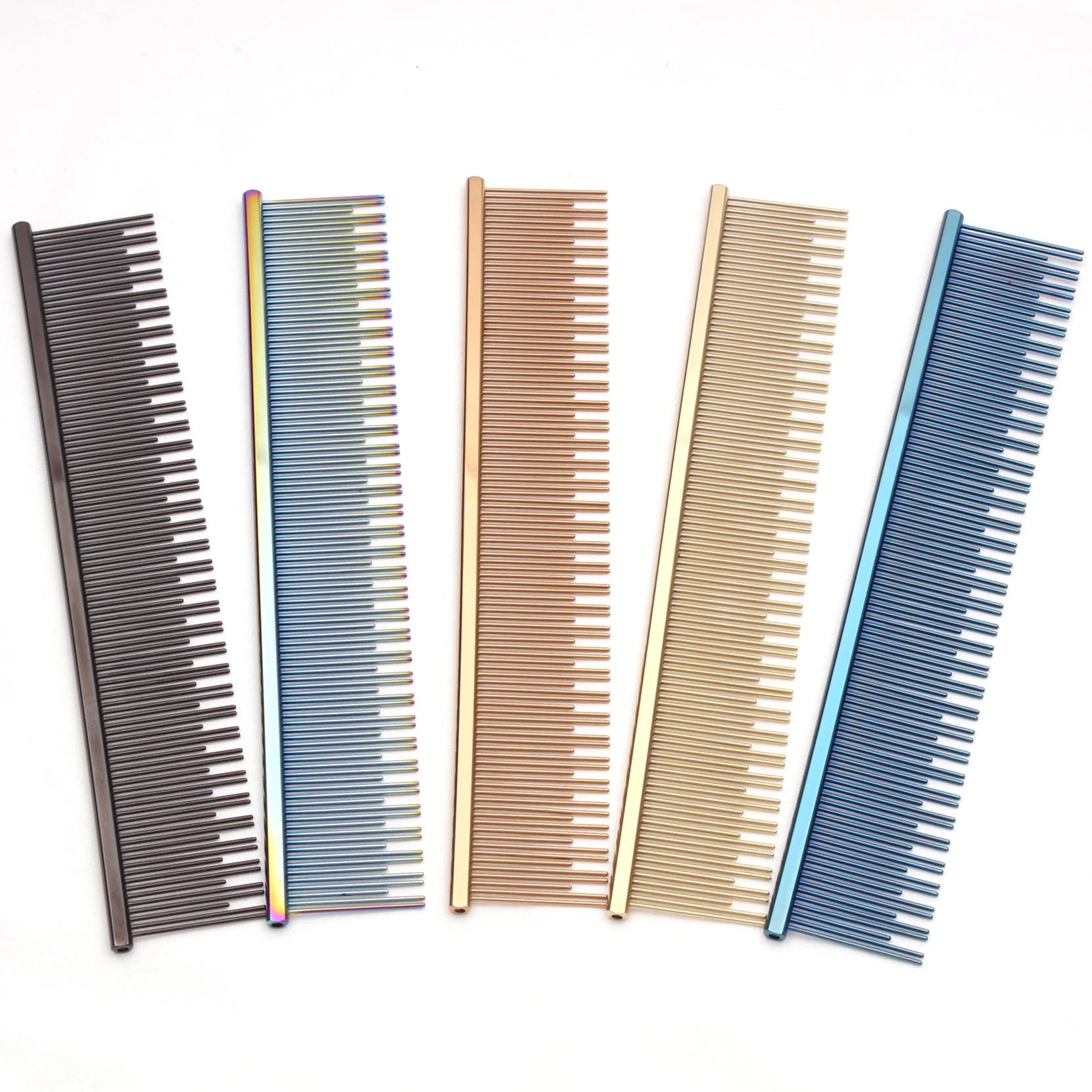 Pettine per toelettatura per cani Toelettatore per cani Rame Blu Toelettatore Pettini per animali Spazzola per capelli Pettini per toelettatura per cani Cura dei capelli per cani Styling C7815