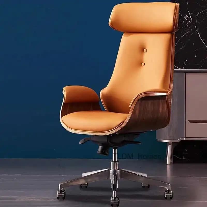 Comoda sedia da ufficio per computer da ufficio per capo aziendale Sedia da ufficio di lusso in pelle Mobili per ufficio ergonomici di fascia alta Silla Gaming 가구