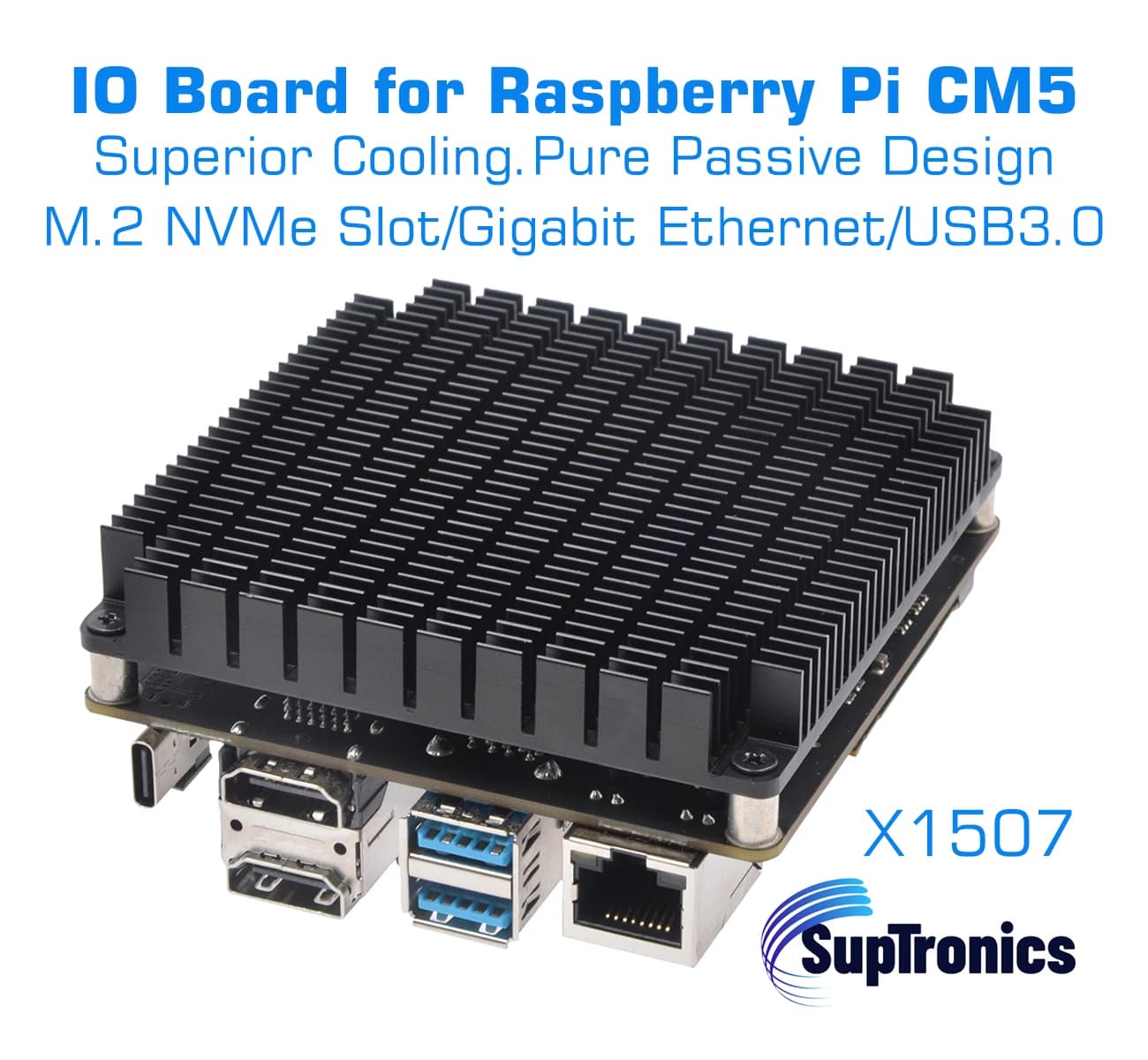 IO Raspberry Pi CM5 passive design with superior noise cooling X1507