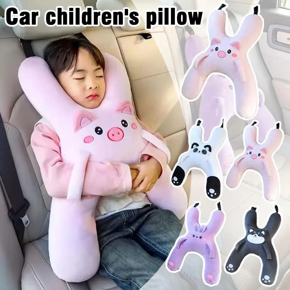Cuscino per auto per bambini Cuscini per il collo di sicurezza per seggiolino auto Guida a lunga distanza Cuscino da viaggio sicuro a forma di H per bambini Texture delicata sulla pelle