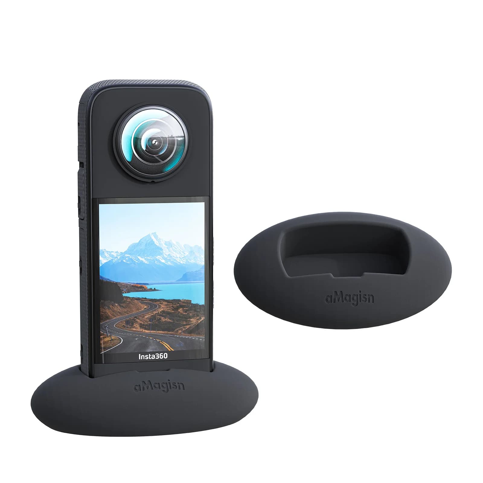 Silicone aMagisn Support Base for Insta360 X Action Camera, 360X3 Table Protection Vertical Base