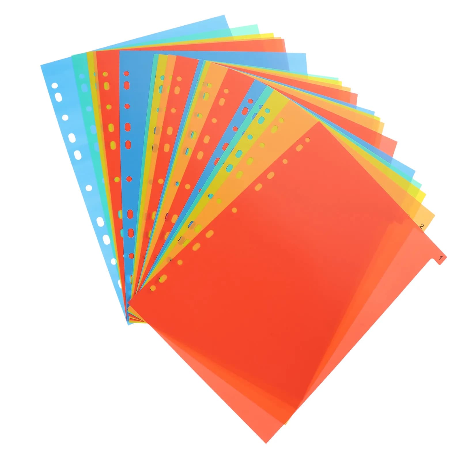 20 Fogli A4 in Plastica Rinforzata con Divisori e Linguette per Organizzazione Efficiente dei Documenti, Planner, Quaderni e Raccoglitori