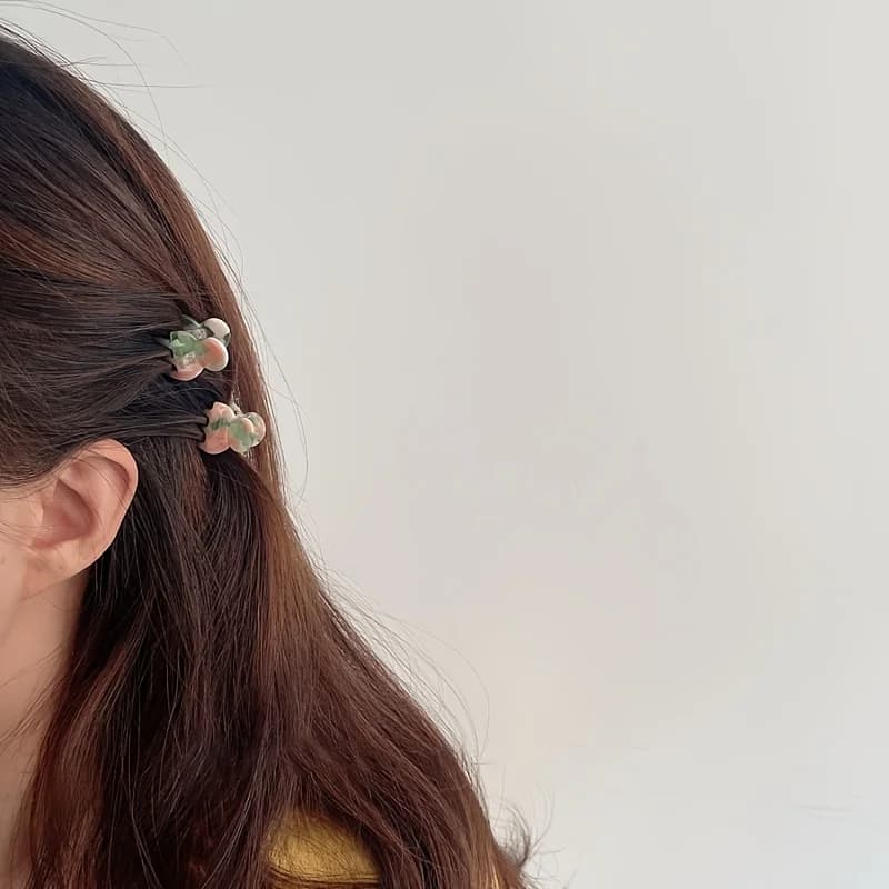 Set di 2 Mini Fermagli per Capelli in Acetato, Piccole Mollette a Forma di Squalo, Eleganti e Carine, Accessori per Capelli da Donna