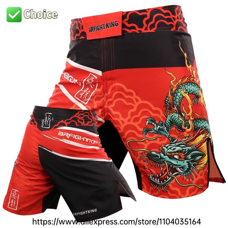 BJJ Shorts for Men MMA Fight Shorts, No Gi, Jiu Jitsu, Grappling, Boxing, Kickboxing, Cage Fighting, Muay Thai Training Shorts