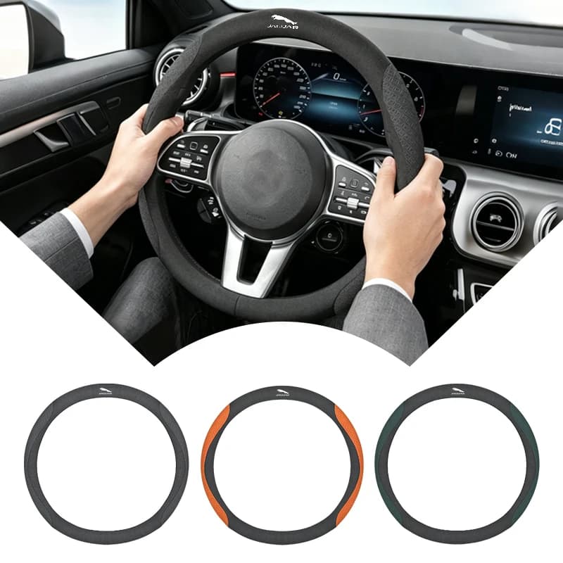 Leather Car Steering Wheel Cover Fit For Jaguar XF XE F-PACE E-PACE I-PACE X250 F-TYPE XJ X S-Type Auto Decoration Accessories