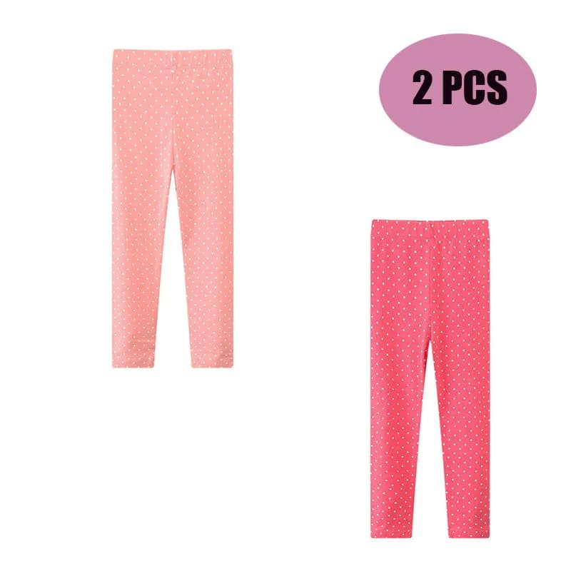 2 Pcs Sets Polka Dots Girls Leggings 2-7T Toddler Girls Full-Length Skinny Pants Autumn Spring Jumping Meters Baby Pencil Pants