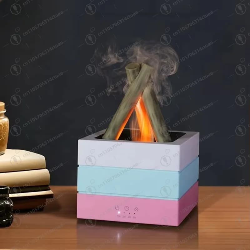 Diffusore umidificatore d'aria quadrato con telecomando intelligente - Con luci LED colorate per casa e ufficio