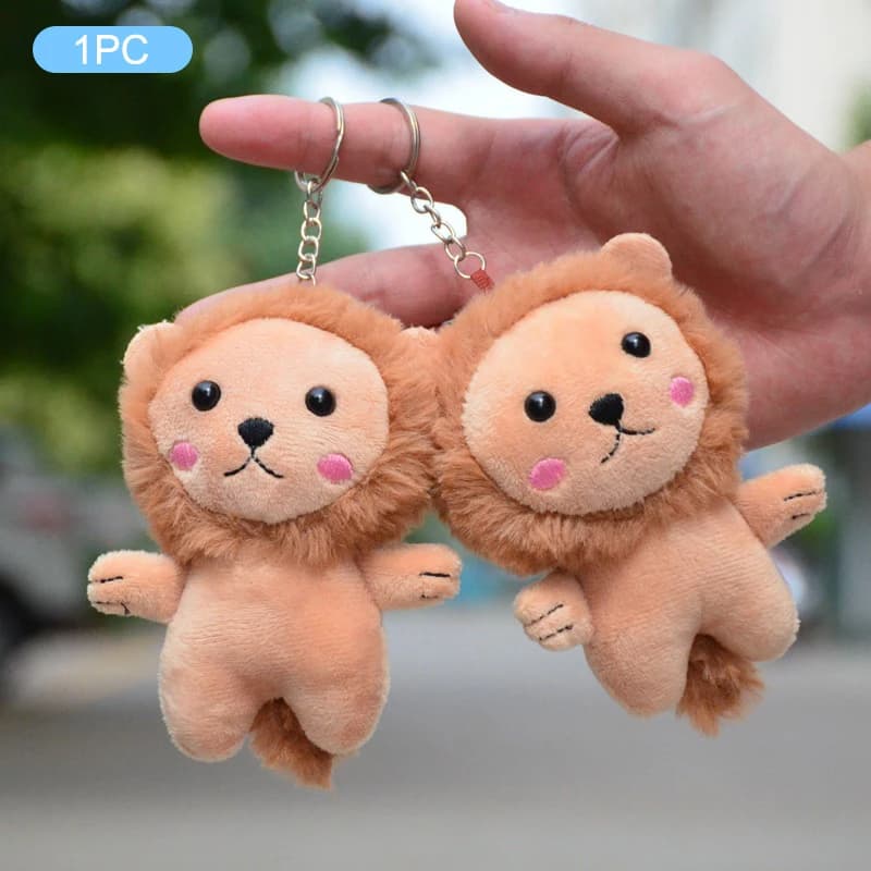 Adorabile leone peluche cartone animato animale bambola di pezza portachiavi peluche giocattoli carino zaino ciondolo portachiavi per i regali dei bambini