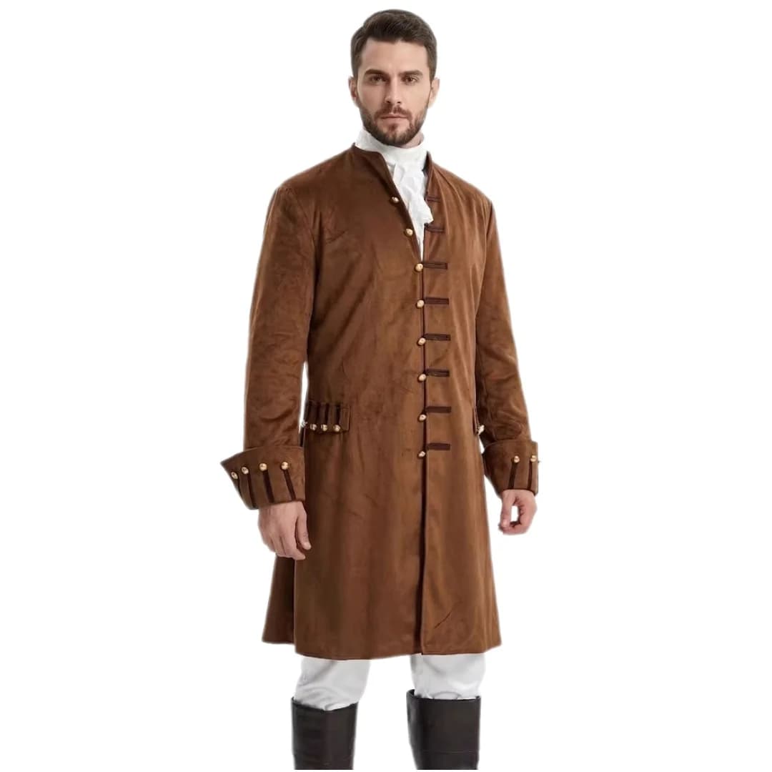 Pirates Of The Caribbean Cosplay Jacket Medieval Renaissance Jack Sparrow Viking Knight Costume For Men Adult Halloween Clothing