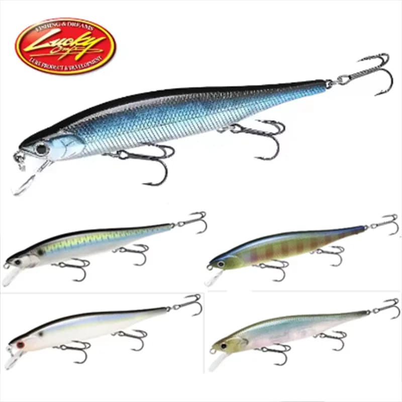 Lucky Craft Lightning Minnow 110 Hover Slow Float Long Trolling Hard Bait Sharp Treble Hook Bass Pike Fishing Lure