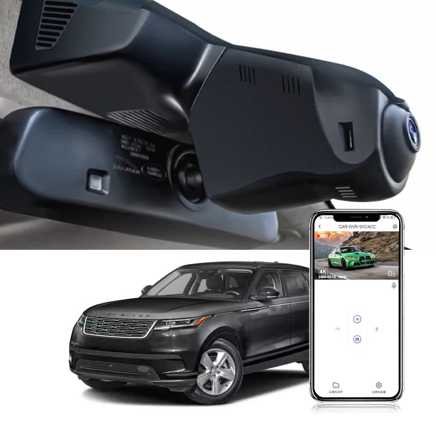 Dash Cam 4K per Land Rover Range Rover Velar L560 2018-2025, stile OEM, WiFi e APP, registrazione in loop, sensore G, Plug & Play, DVR per auto