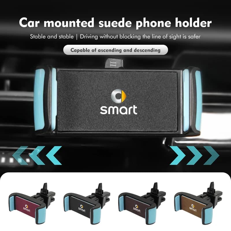 Car Phone Support Suede Leather Air Grip 360 ° Swivel Support for Smart Fortwo Forfour 451 453 450 452 454 Roadster Coupe