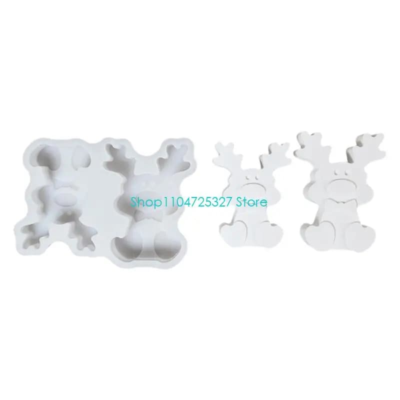 D8KF Festive Crafting Silicone Alci Stampo Decorazioni per casa per feste Natale