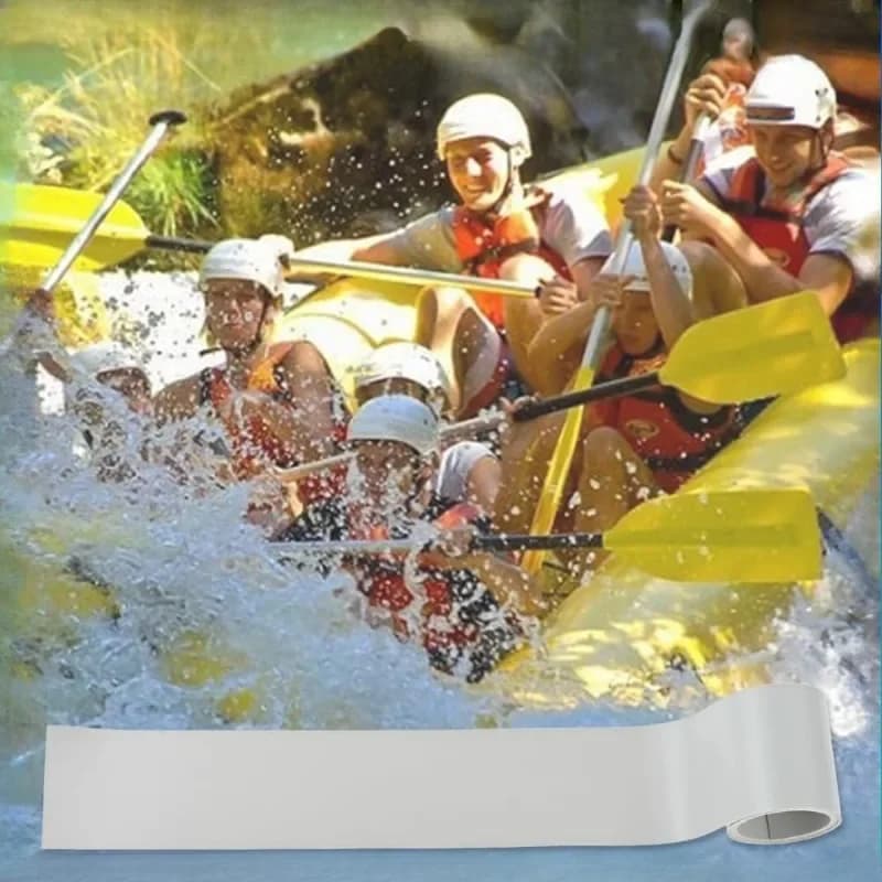 Toppa di Riparazione in PVC per Kayak 39.37 pollici * 5.9 pollici, Toppe per Riparazione di Gommoni, Kayak, Canoe e Paddle Board