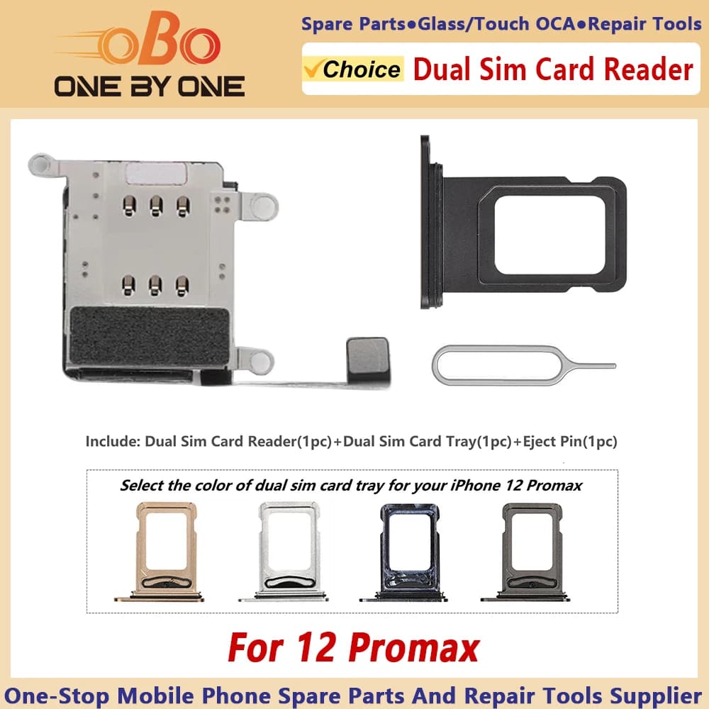 Cavo flessibile per lettore di schede doppia SIM per iPhone 12 e 12 Pro Max Sostituzione connettore adattatore supporto slot doppio vassoio scheda SIM