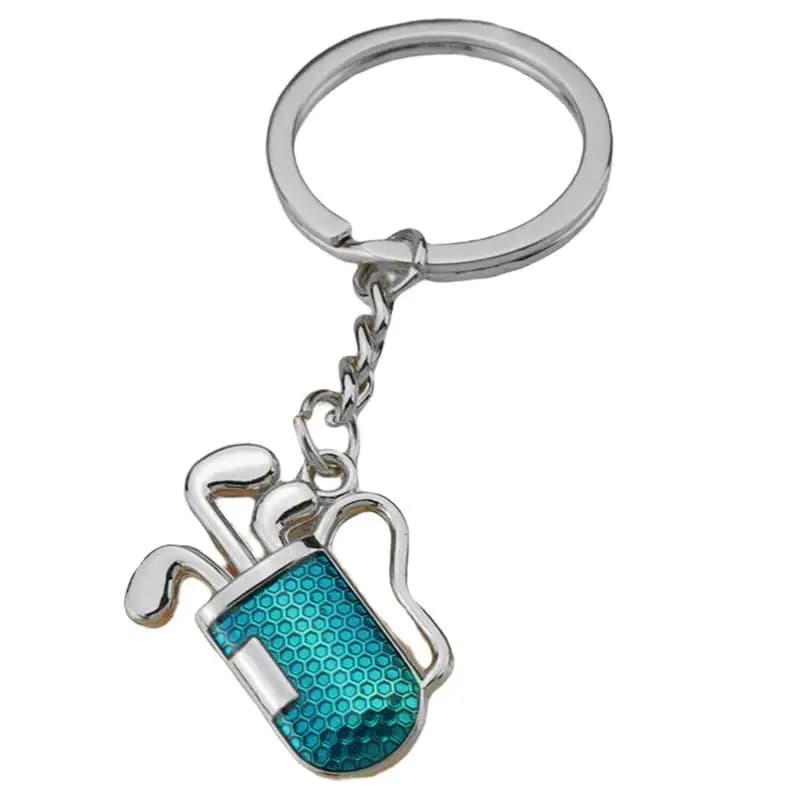 Mini portachiavi mazza da golf Portachiavi tubo da golf Portachiavi pallina da golf in lega di zinco 2D Regali di compleanno di Natale per uomini Donne Ragazzi Ragazze