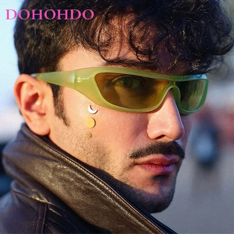 Retro Fashion Punk One Piece Sunglasses Women Men Trend Luxury Brand Designer Outdoors Small Frame Shades Driving Goggles UV400