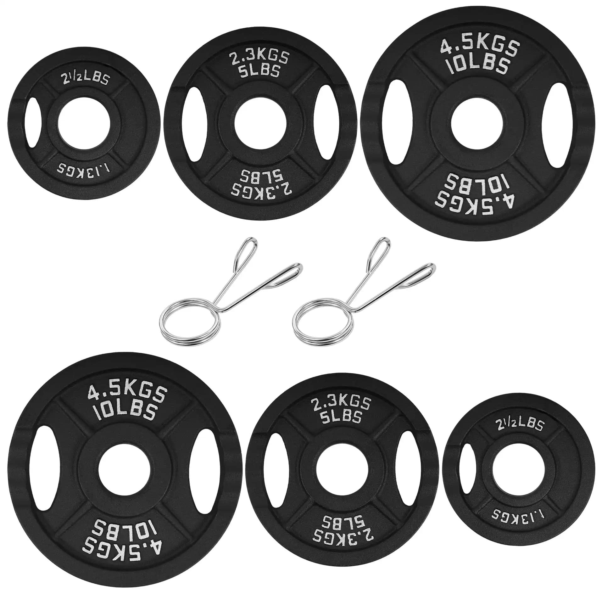 Durable dishes for cast iron weight training, set of 2" 35 pounds