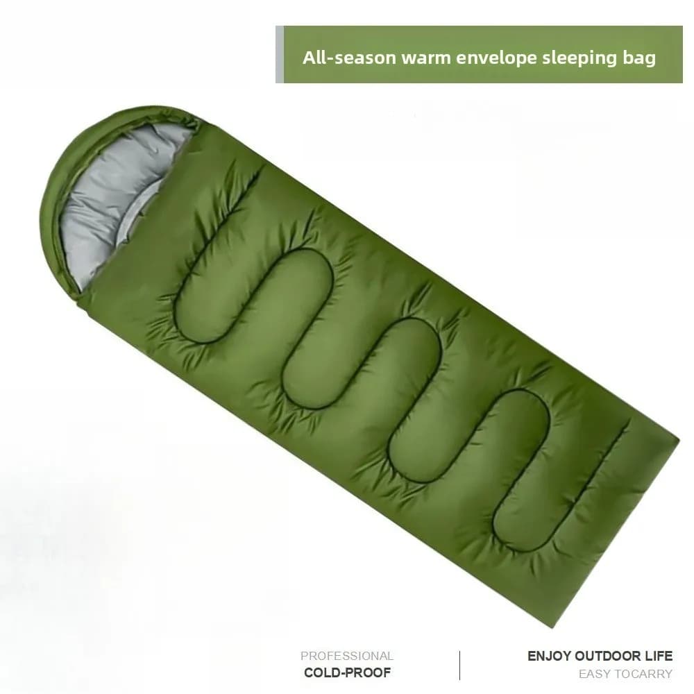 Mimetic sleeping bag for adults, thickened and cold resistant, from 0,7/0,95/1,3 kg, for outdoor camping, autumn and winter travel, and use in the office.