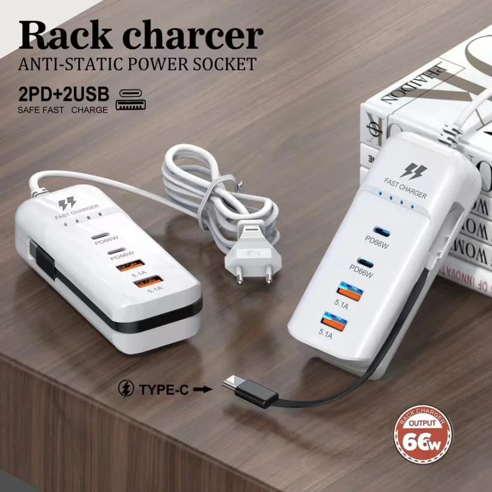 66W Muti Ports USB Type C Charger Socket EU/US/UK Fast Charging Plug Wall Adapter For Xiaomi Samsung Xiaomi Charger Power Strip