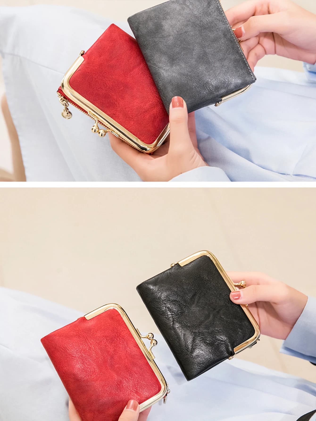 Portafoglio Sottile Bifold con Protezione RFID, Multi-Scomparto per Carte, in Pelle PU con Portamonete per Uomo e Donna