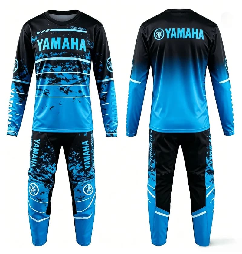 Set Estivo Yamaha con Pantaloni a Maniche Lunghe Serie Graffiti alla Moda per Uomo e Donna, Protezione Solare, Abbigliamento Sportivo per Moto