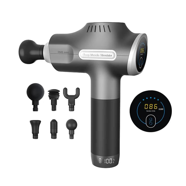 Professional Portable LCD Touch Screen Electric Massage Gun Application for legs with hot and cold vibration for body muscles