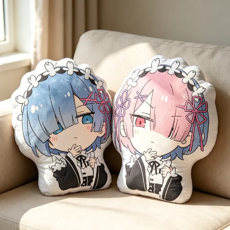 Rezero Rem Re:Life In A Different World From Zero Soft Cushion Cover Decoration Pillow Anime Rem Ram Home Stuffed Throw Pillows