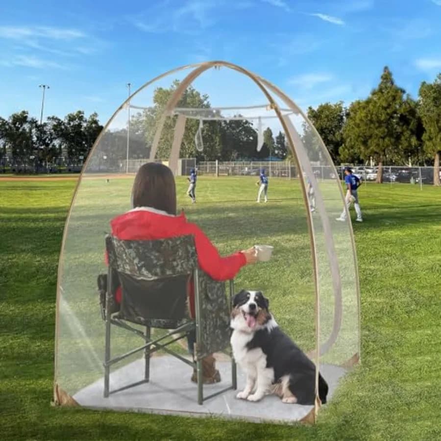 Tenda Sportiva per Tutte le Condizioni Atmosferiche con Pavimento Integrato 50X50X64H, Riparo Impermeabile per Campeggio ed Eventi all'Aperto, Pesca, Sport, Rosso Insta