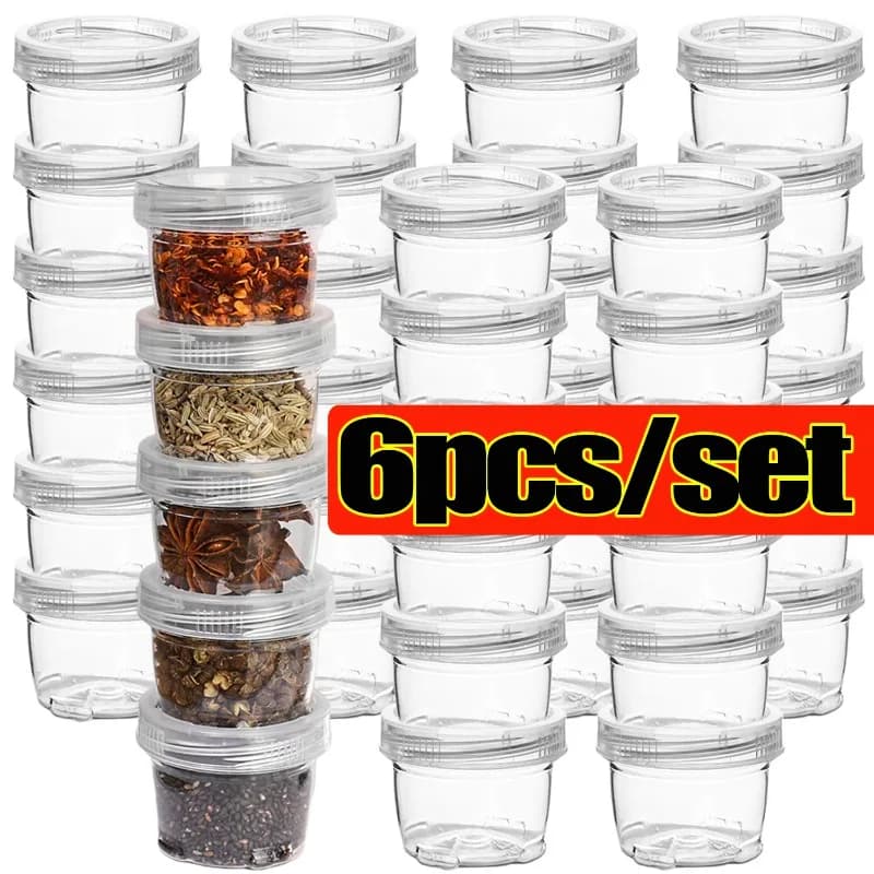 3/6PCS Bottiglie di condimento Contenitore per condimenti Contenitore per spezie da viaggio portatile per picnic Cucina Barbecue Kit di spezie da campeggio