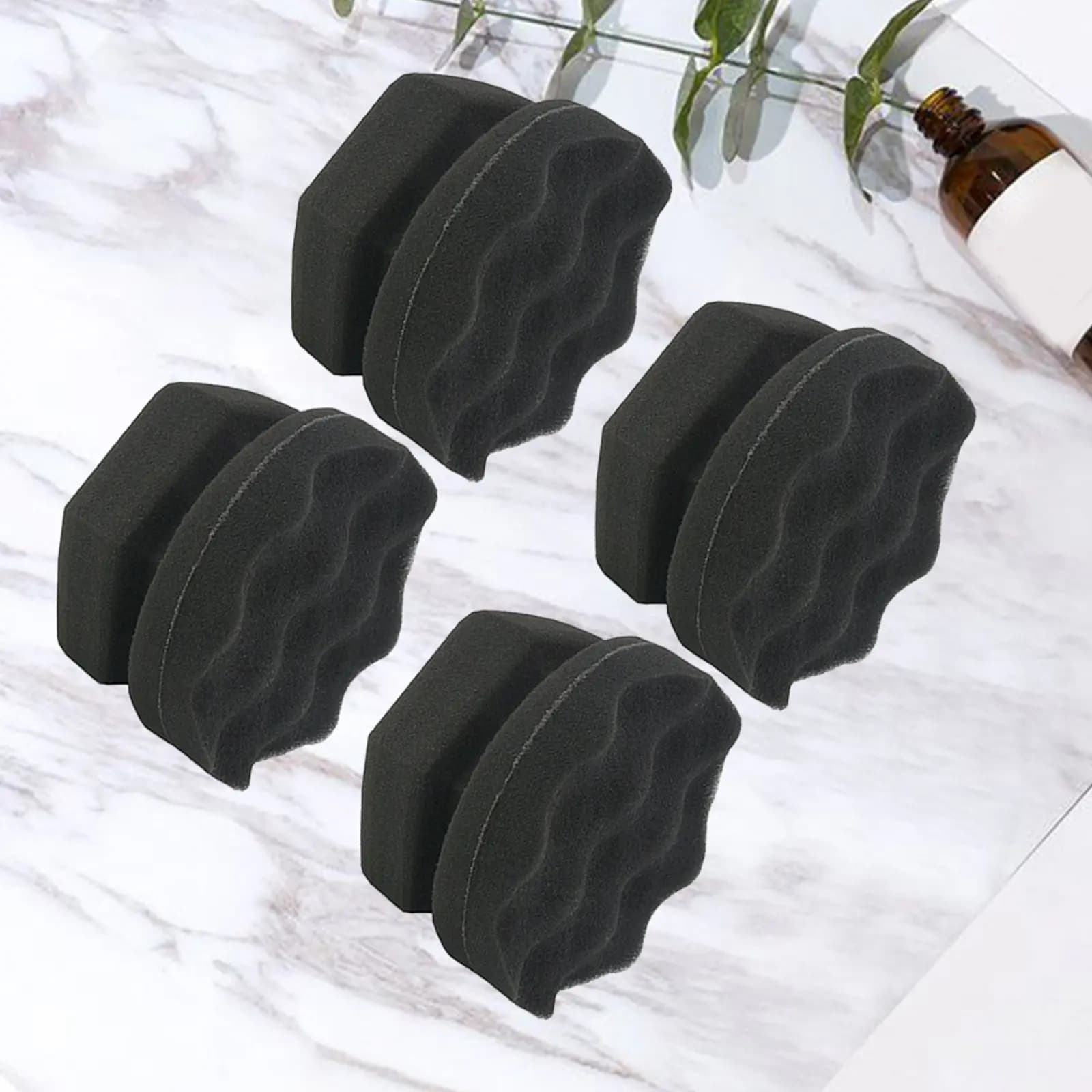 Set di 3 Spugne per Lucidatura con Motivo Ondulato, Spugna Nera per Ceratura Pneumatici Auto, Dimensione 6, Pratica Spugna per Lucidatura e Dettaglio Auto