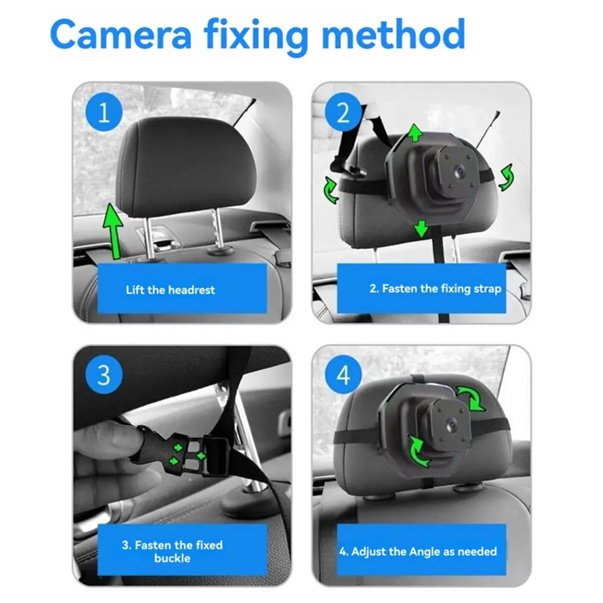 Baby monitor per auto con doppia lente 1080P, schermo IPS da 5 pollici, obiettivi regolabili, 2 opzioni di montaggio, vista del sedile posteriore